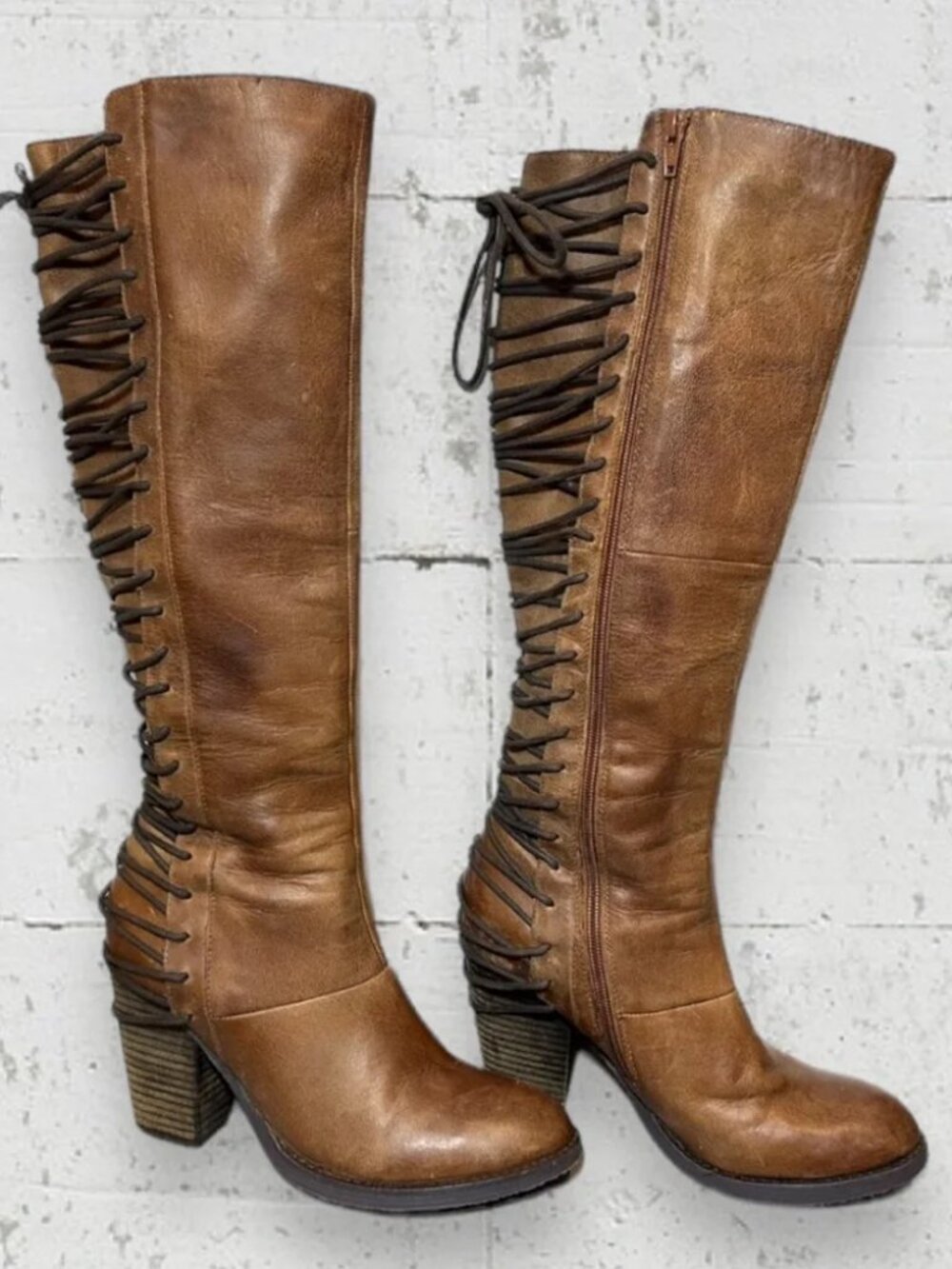 Steve Madden Rikter Strappy Leather Knee High Riding Boots
